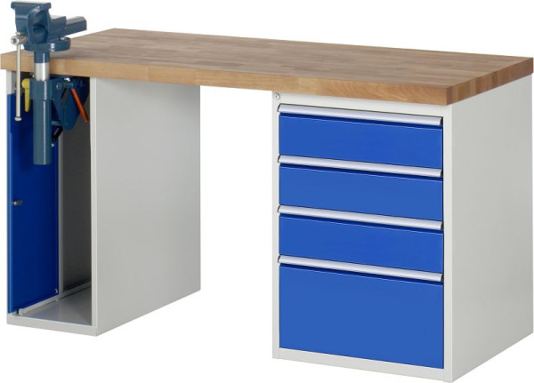 RAU Werkbank Serie 7000 - Modell 7510-2, B1500 x T700 x H890 mm, Systemunterbau B1500 x T650 x H850 mm, 03-7510A2-157B4M.11