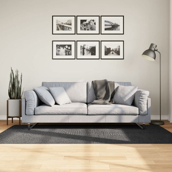 vidaXL Teppich IZA Kurzflor Skandi-Stil Anthrazit 100x200 cm, 375427