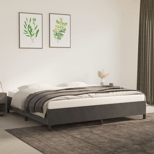 vidaXL Bettgestell Dunkelgrau 200x200 cm Samt, 347343, 8720287173922