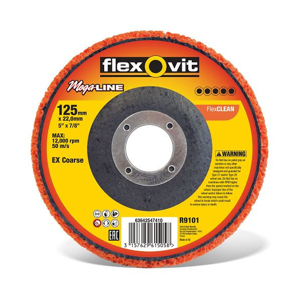 Flexovit Scheiben, gekröpft für Winkelschleifer Blaze Rapid Strip, Durchmesser: 125 mm, VE: 10 Stück, 63642547410