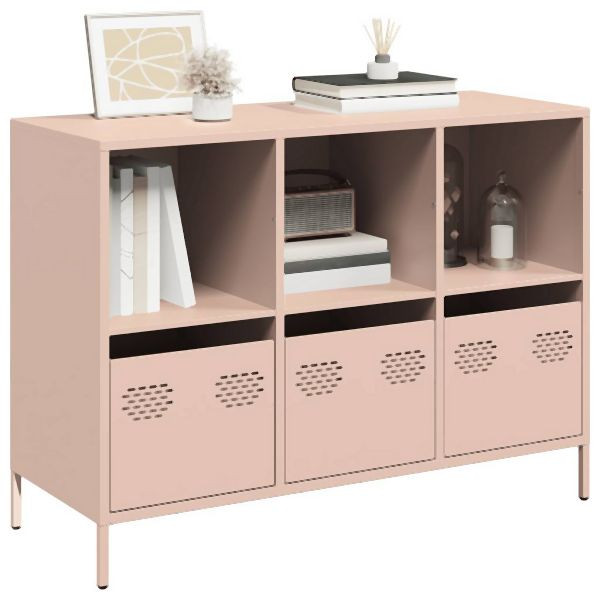 vidaXL Sideboard Rosa 101,5x39x73,5 cm Kaltgewalzter Stahl, 851365
