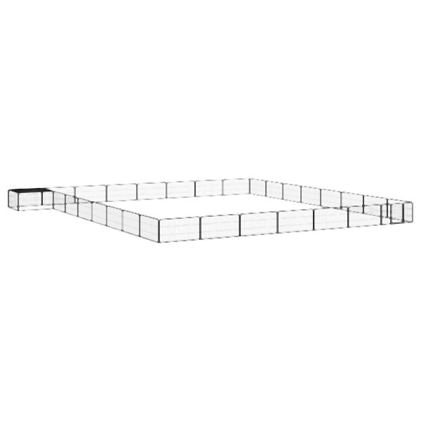 vidaXL 32-tlg. Hundelaufstall Schwarz 100x50cm Stahl Pulverbeschichtet, 3115982