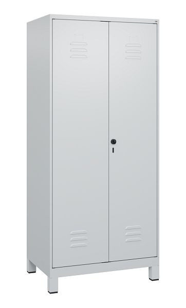 C+P Umkleidespind Classic PLUS SW, Füße, 2 Abteile, 1800x800x500mm, 7035/7035, Drehriegel, 0800127-22 S10009