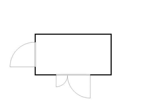 FLADAFI Materialcontainer MC 1400, verzinkt, zerlegt, Holzfußboden, Doppelflügeltür (asymmetrisch) auf der 4 m Seite und Einflügeltür, F14200710