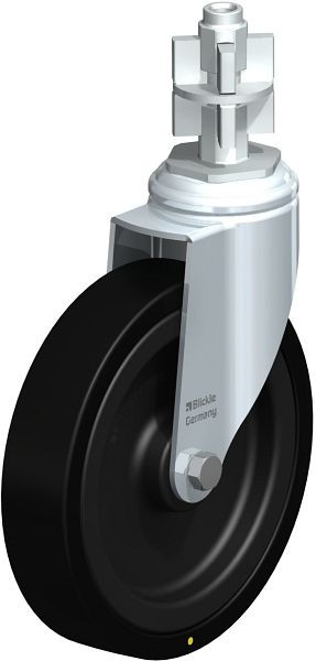 Blickle LKRA-VPA 150K-11-EL-E17 Apparate-Lenkrolle mit Rückenloch, Vollgummi, Schwarz, 848477