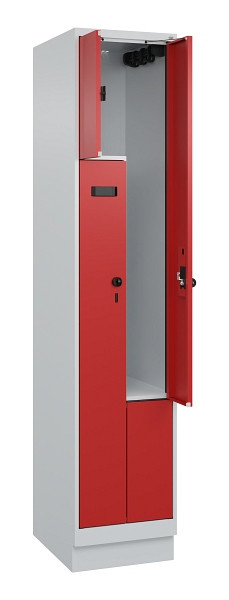 C+P Z-Spind Evolo PLUS, Sockel, 2 Fächer, 1950x400x500mm, 7035/3000, Drehriegel, 049023-122 S10007