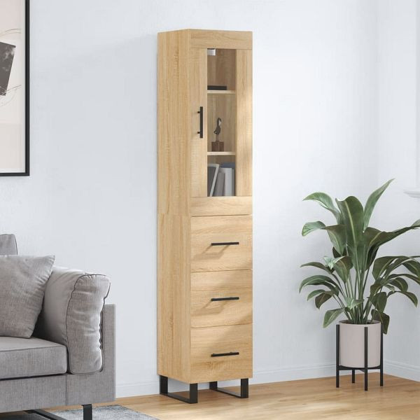 vidaXL Highboard Sonoma-Eiche 34,5x34x180 cm Holzwerkstoff, 3199260