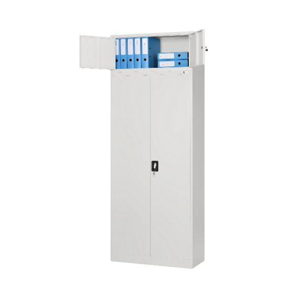 Jan Nowak Modell EWA (C01L) Aufsatz für Aktenschrank Büroschrank 900x380x400 mm, Grau, 1131