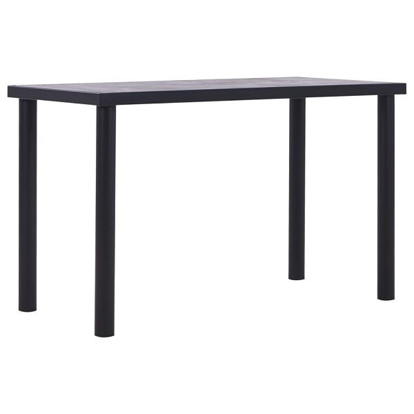 vidaXL Esstisch Schwarz und Betongrau 120 x 60 x 75 cm MDF, 281857