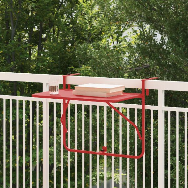 vidaXL Klapptisch für den Balkon Rot 60x40 cm aus Stahl, 42008078