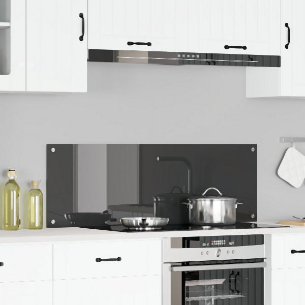 vidaXL Küchenrückwand Dunkelgrau 120x40x0,6 cm aus Sicherheitsglas, 42001313