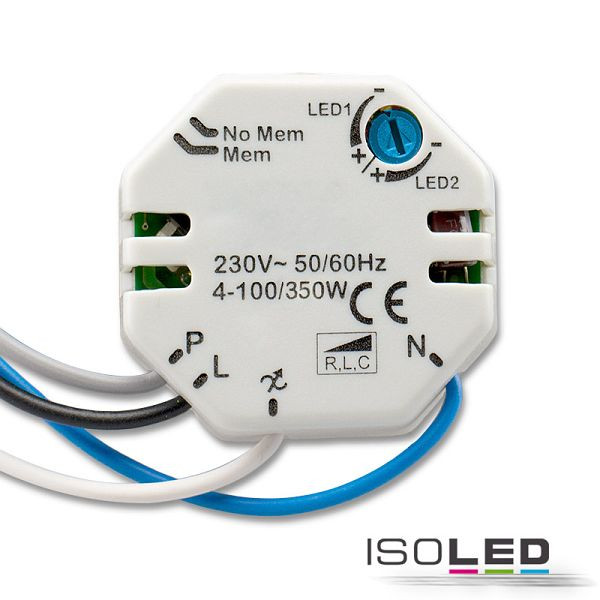 ISOLED Universal-Push Dimmer für dimmbare 230V Leuchtmittel/Trafos, 300VA, 112449