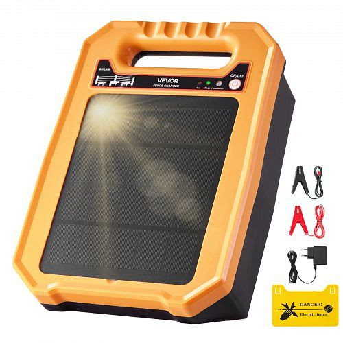 VEVOR Weidezaungerät, 0,3 J, solarbetrieben, 8 kV, 3 km Reichweite, wetterfest, 7 Tage Laufzeit, für Vieh, Geflügel, Garten, TYNK025J05JO23KQ5001V2