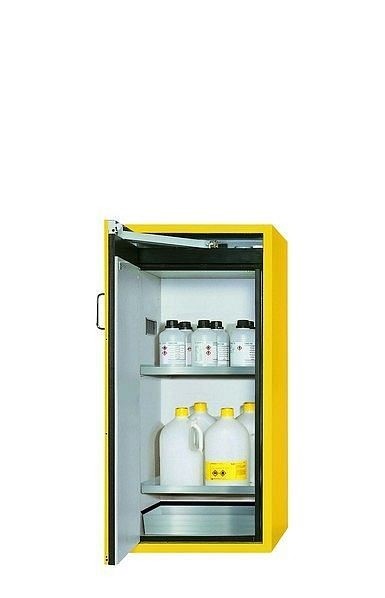 asecos Sicherheitsschrank S-CLASSIC-90, S90.129.060 in sicherheitsgelb RAL 1004 mit 2x Fachboden (Edelstahl), 30238-002-30285