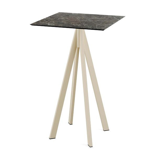 Feros Infinity Stehtisch Sand gestell + Galaxy Marble HPL 70x70 cm, 120061577