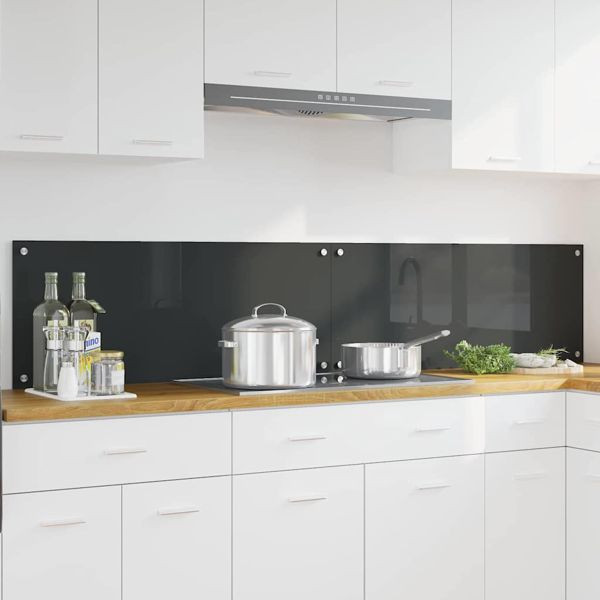 vidaXL Küchenrückwand 2 pcs Dunkelgrau 100 x 40 cm Gehärtetes Glas, 3415467