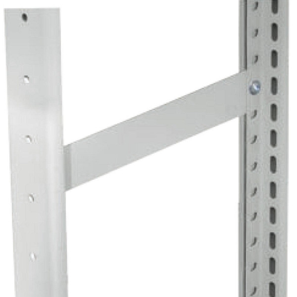 Deskin seitlicher Anschlagsbügel für T 600 mm, Lichtgrau RAL 7035, H 39 x B 600 mm, 254989