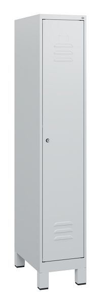 C+P Umkleidespind Classic PLUS, Füße, 1630x300x500mm, 7035/7035, Zylinderschloss, 0800105-10 S10024