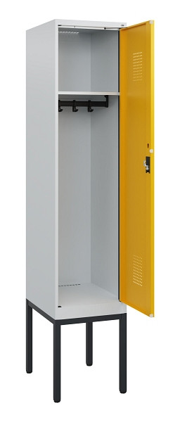 C+P Spind Evolo PLUS, Gestell, 1 Abteil, 1950x400x500mm, 7035/1004, Zylinderschloss, 0490305-12 S10018