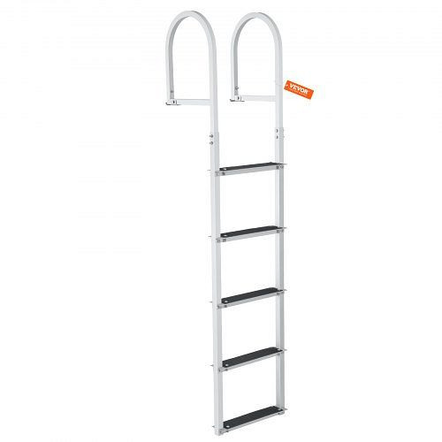 VEVOR Dockleiter 5 abnehmbare Stufen 227 kg Tragkraft, Aluminiumlegierung mit 8 cm breiter Stufe und rutschfester Gummimatte, MTZTCXSJFHXJDR9U9V0