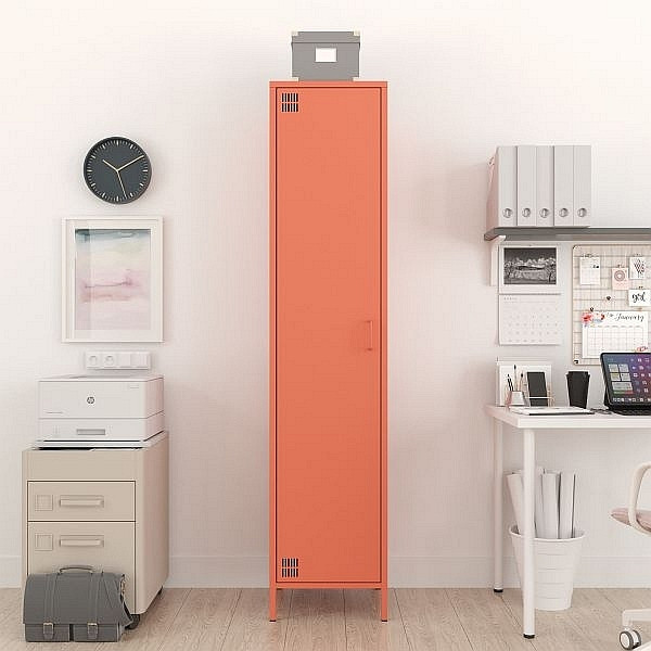 Mades Metall Möbel Pera11, Kleiderschrank 1 Tür - 41,5 x 40 x 189,5 cm Lachsfarben, 152.68.10.110.06