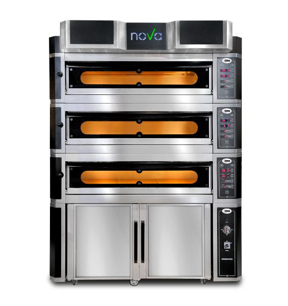 GMG Pizzaofen Nova inklusive Haube & Gärschrank - Innenisolierung aus Steinwolle & Vollschamottstein, 3x 8,0 kW 400V, PFN - 10570 - 3M