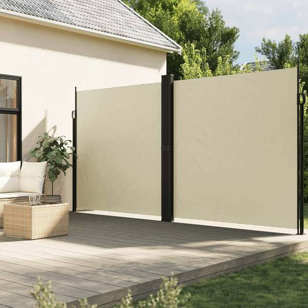 vidaXL Seitenmarkise Ausziehbar Creme 220x600 cm, 4004670