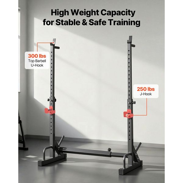 Squat Rags VEVOR Power Cage Squat Rack verstellbar 250 kg Tragkraft mit ...