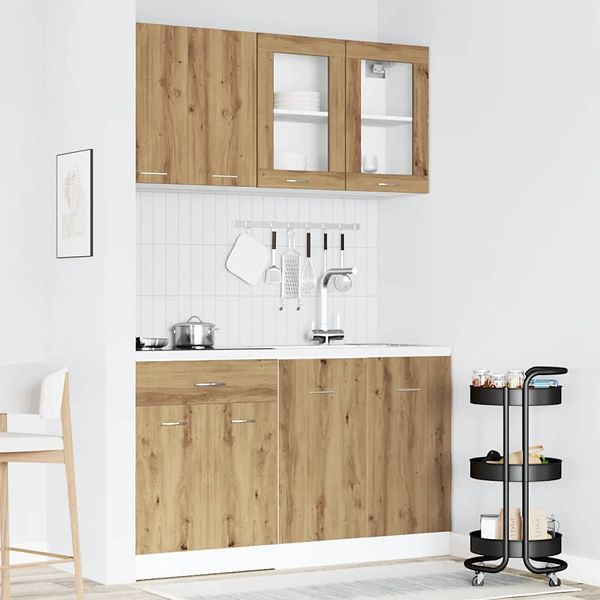 vidaXL 4-tlg. Küchenschrank-Set Artisan-Eiche Holzwerkstoff, 3328574