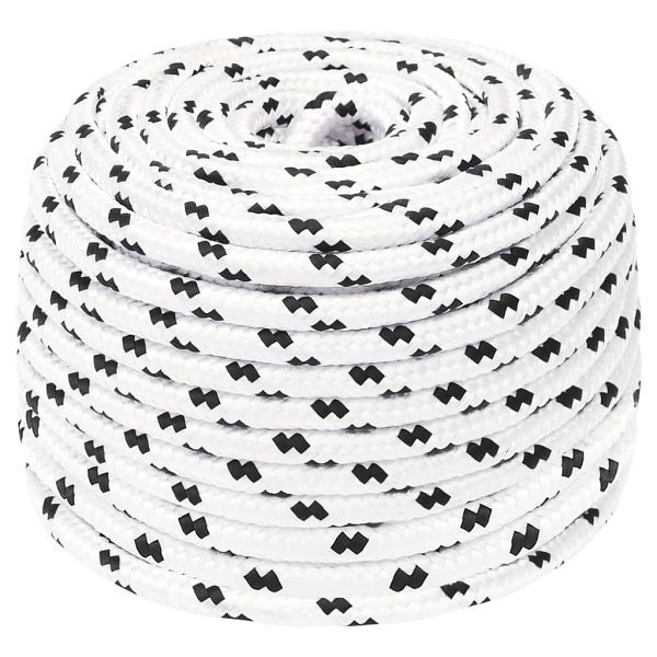 vidaXL Bootsseil Geflochten Weiß 6 mmx100 m Polyester, 152763