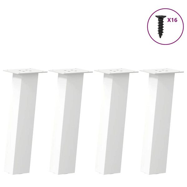 vidaXL Couchtischbeine 4 Stk. Weiß 42 cm Stahl, 4012501