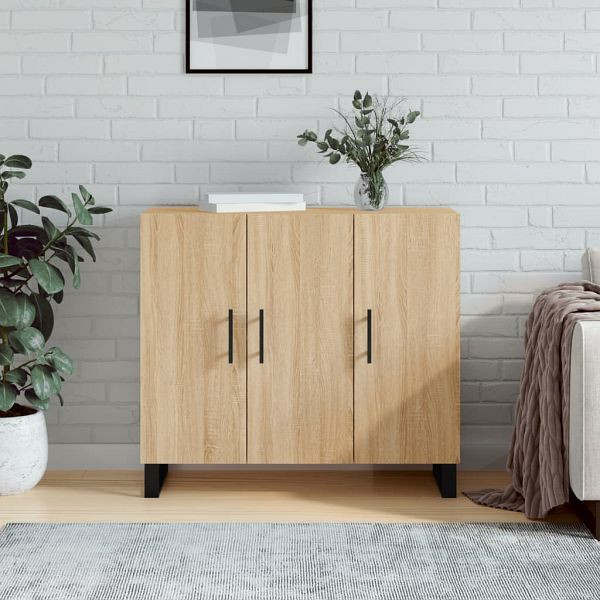 vidaXL Sideboard Sonoma-Eiche 90x34x80 cm Holzwerkstoff, 828135