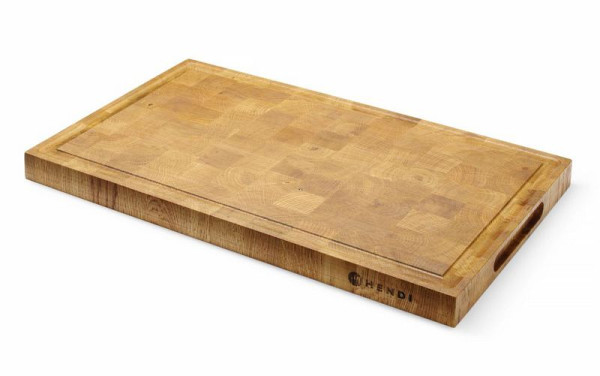 Hendi Servierbrett aus Eichenholz, Hirnholz, 530x325x(H)35mm, 505441