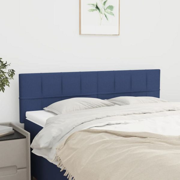 vidaXL Kopfteile 2 Stück Blau 72x5x78/88 cm Stoff, 346052