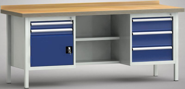 KLW Profi-Werkbank - 2000 x 700 x 905 mm L x T x H (ERGO-Version), WP210E-2000M45-E2070