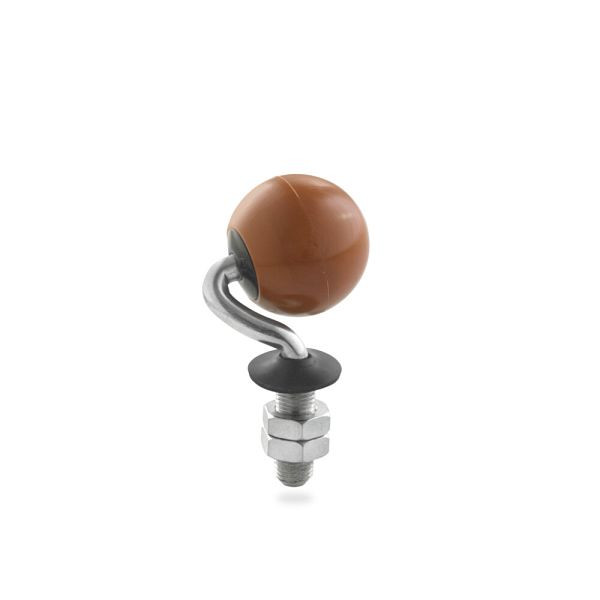 Torwegge Rolle mit Polyurethankugel, Tragfähigkeit 20 kg, L-125, 0010217