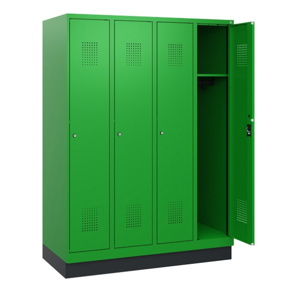 C+P Spind Evolo PLUS, Sockel, 4 Abteile, 1630x1200x500mm, 6037/6037, Zylinderschloss, 0490205-40 S10053