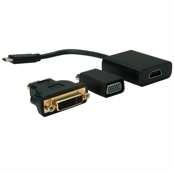 VALUE Display Adapter USB Typ C - VGA + HDMI + DVI, 12.99.3229