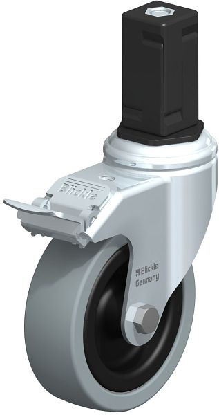 Blickle LKRA-VPA 101G-11-FI-EV15 Apparate-Lenkrolle mit Expander & Feststeller, Vollgummi, Grau, 848191