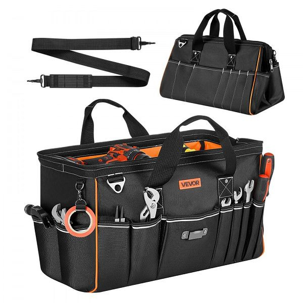 VEVOR Werkzeugtasche 51x25x28cm, wasserfest, 14 Innen- & 19 Außenfächer, Polyester mit Schultergurt & Reißverschluss, GJTB20YCWDZZA1VSL001V0
