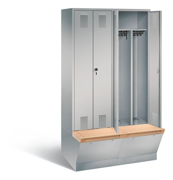 C+P Schwarz-Weiss-Spind Evolo, H2090xB1190xT815mm, Farbe: Weißaluminium, 48056-40 S10376