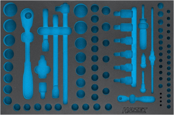 Hazet 2-Komponenten Weichschaum-Einlage, für163-258 Abmessungen / Länge: 519 mm x 342 mm Ordnungssystem Größe: 3/3 (519 x 342 mm), 163-258L