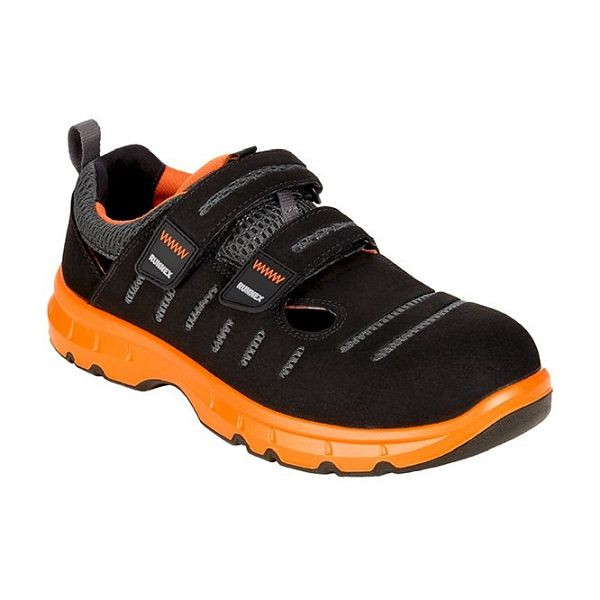 RUNNEX S1P-ESD-Sicherheitsklettsandalen FlexStar, schwarz/orange, Größe: 42, VE: 1 Paar, 5176-42