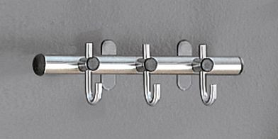 Kerkmann Wandgarderobe Arte, 3 Haken, B 450 x T 160 x H 120 mm, Edelstahl, 32687981