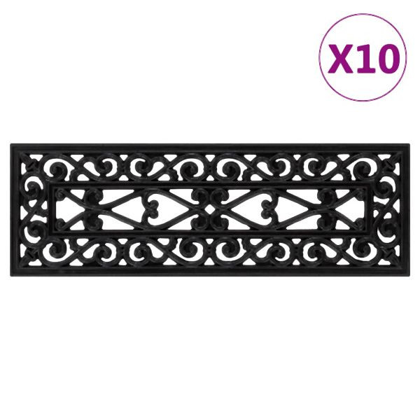 vidaXL Stufenmatten 10 Stück 25x75 cm Abmessung Gummi, 155629