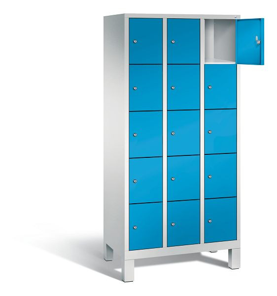C+P Schließfachschrank Evolo, H1850xB900xT500mm, Farbe: Lichtgrau / Lichtblau, 48010-305 S10035