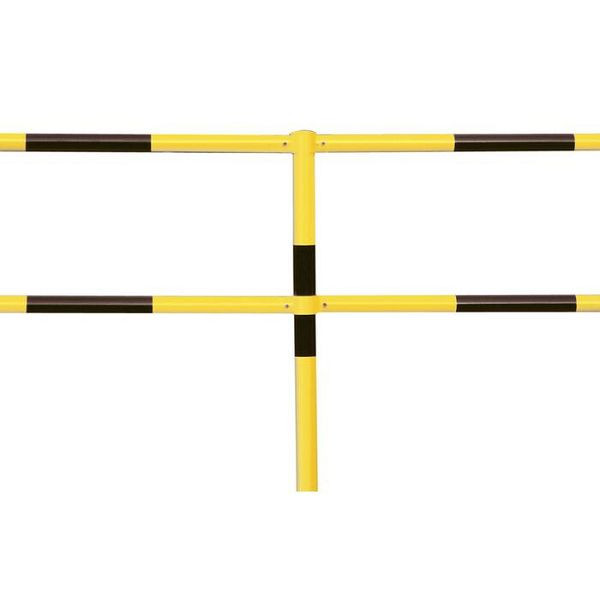 Stein HGS Systemgeländer -Mountain-, Standpfosten Ø 60 mm, mit Rundkopf, Gesamtlänge 1330mm, zum Einbetonieren, Farbe: schwarz/gelb, 11817