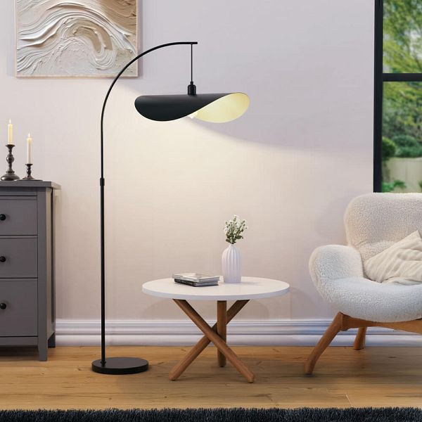 HOME DELUXE Design-Bogenlampe RONA, Schwarz/Gold, 61123