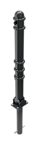 Schake Absperr-Stilpfosten Serie 479B Ø 76 mm, umlegbar, selbsteinrastende Verriegelung zum Einbetonieren, 479FUHB