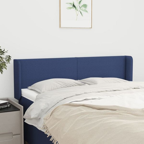 vidaXL Kopfteil mit Ohren Blau 147x16x78/88 cm Stoff, 3118492